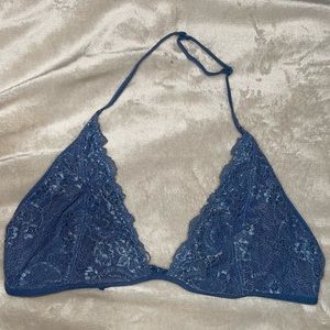 Urban Outfitters Halter Blue Lace Bralette